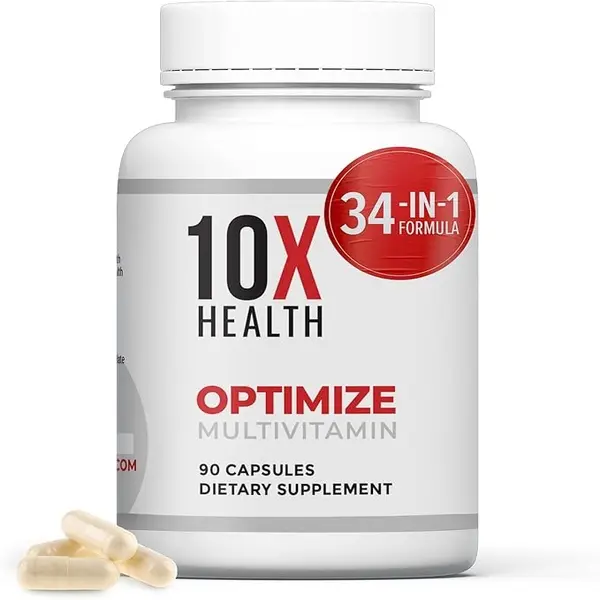 Daily Methylated Multivitamin with B12 & 5-MTHF – 10X Health Optimize, 90 Capsules
