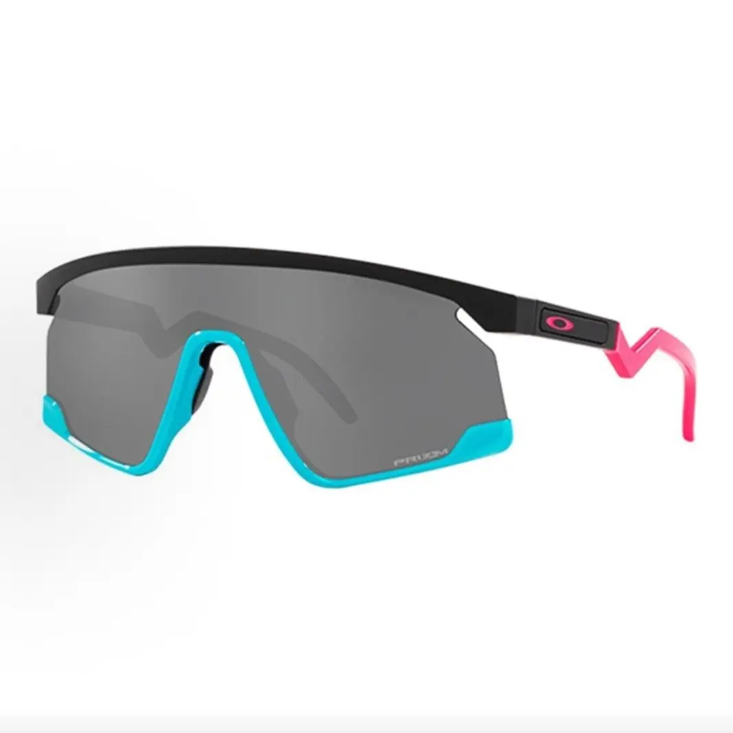 Pre-owned Brand new Oakley BXTR Shield Sports Sunglasses, Black Cyan Pink Frame Prizm Black Mirror Lens（Do not purchase directly. Contact us for details.）