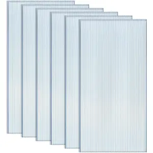 6 count Polycarbonate Greenhouse Panels Double Layer Polycarbonate Panels  UV Protected Sheet Corrugated Plastic Roof Greenhouse Replacement Cover (4' X 2' X 0.24")