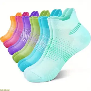 6 Pack Compression Ankle Socks for Women, Low Cut Cushioned Socks with Arch Support, Breathable Athletic Footwear for Outdoor Sports Gym And Daily Use