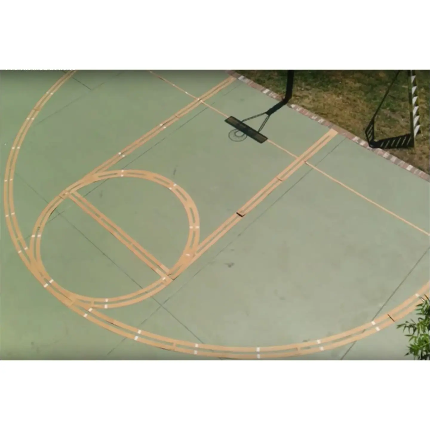 Ronan Sports Pro Kit Cardboard Basketball Court Stencil Kit | High School Regulation with Continuous Lines | Made in USA | Black Paint Included