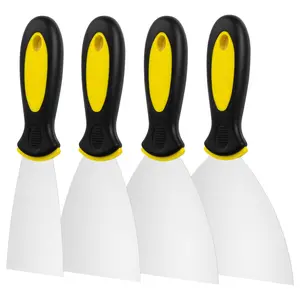 Paint Scraper 4Pcs Heavy Duty Steel Cutting Tool Set (2, 3, 4, 5 in), Stainless Steel Paint Scraper, Taping Knife Tool for Repairing Drywall, Removing Wallpaper, Applying Putty, Plaster, Cement, Adhesive