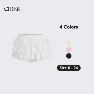 Cider 100% Cotton Low Rise Solid Layered Micro Bloomer Shorts