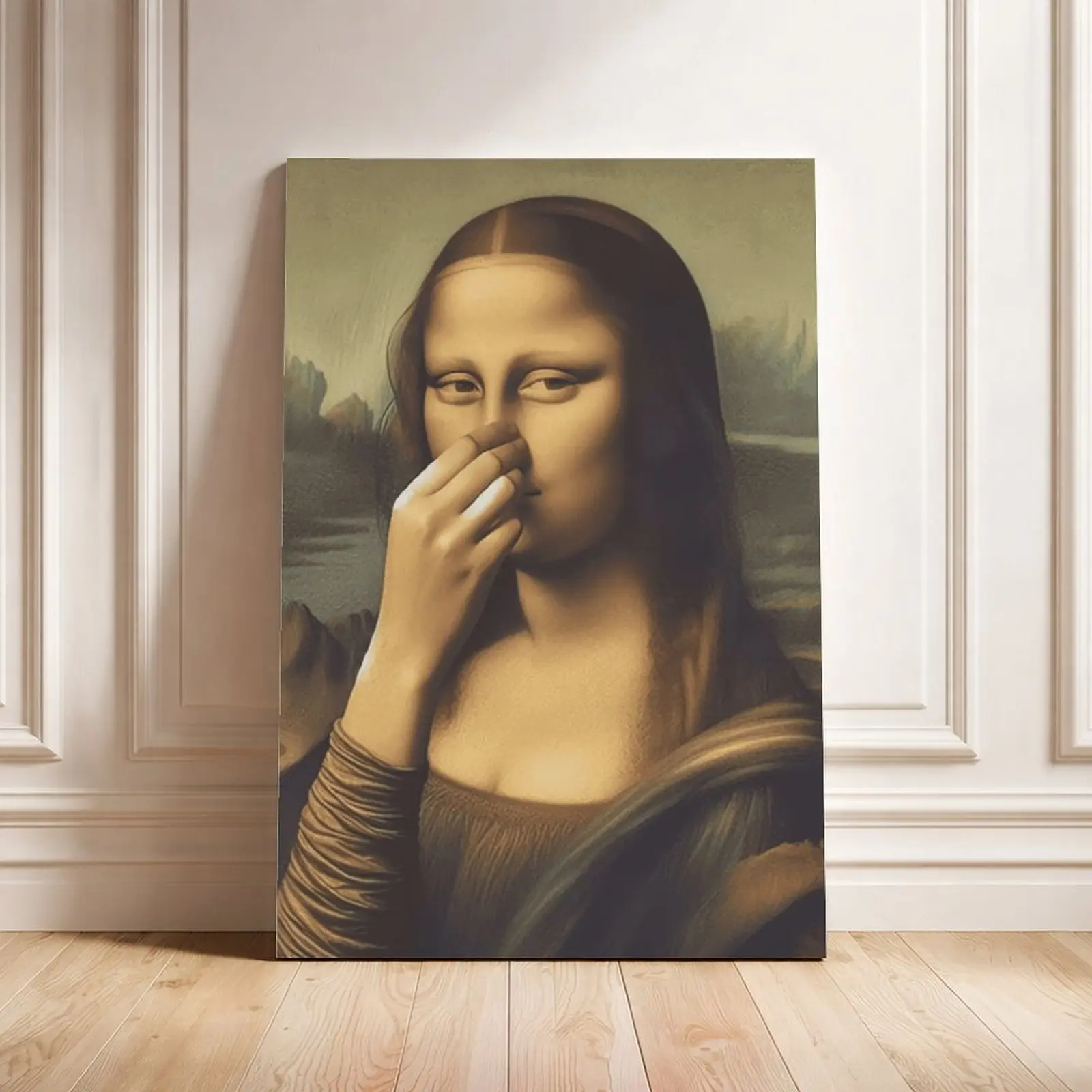 Mona Lisa Funny Art Poster, Canvas Wall Art Print, Creative Design Print, High Quality Art Print, Vintage Room Decor, Aesthetic Wall Decor, Modern Poster, Wall Art Decor for Bedroom Living Room Office