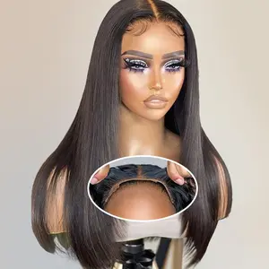 Bling Hair Easy Wear Glueless 6x4 Pre-Bleached Straight Human Hair Wigs Pre-cut 5x5 Transparent Lace Frontal Ready To Go for Beginners 180% Density for Black Women Natural Color Cheap Wigs #TikTokShopBlackFriday