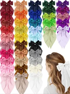 2/8/12pcs Women's Large Bow Barrettes Hair Clips Set, Butterfly Ribbon Design, Casual Party Accessories, Mother's Day Fashion, School Supplies, Valentine's Gift