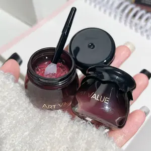 Small Jar Lip Balm Moisturizing Glossy Non-Greasy Universal Lip Care Jelly Texture with Mini Spoon