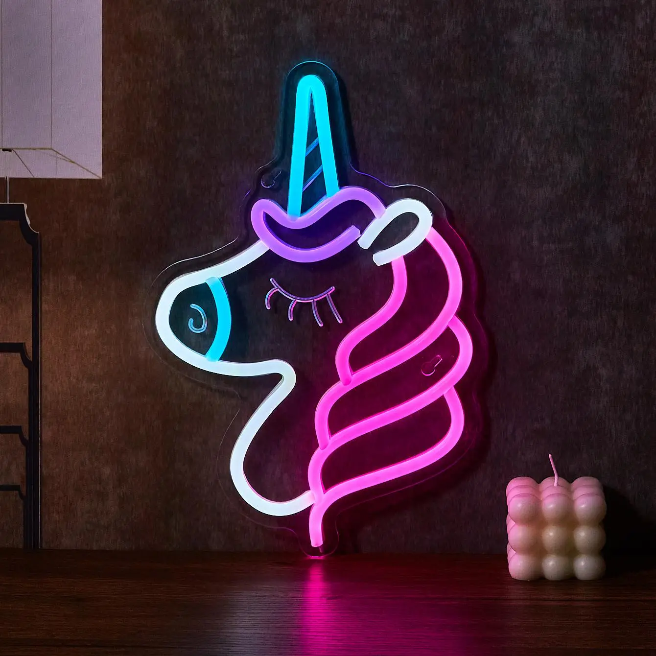 Creative Unicorn Design LED Neon Sign, USB Powered Neon Light, Decorative Hanging Light for Home Party Bedroom Decoration