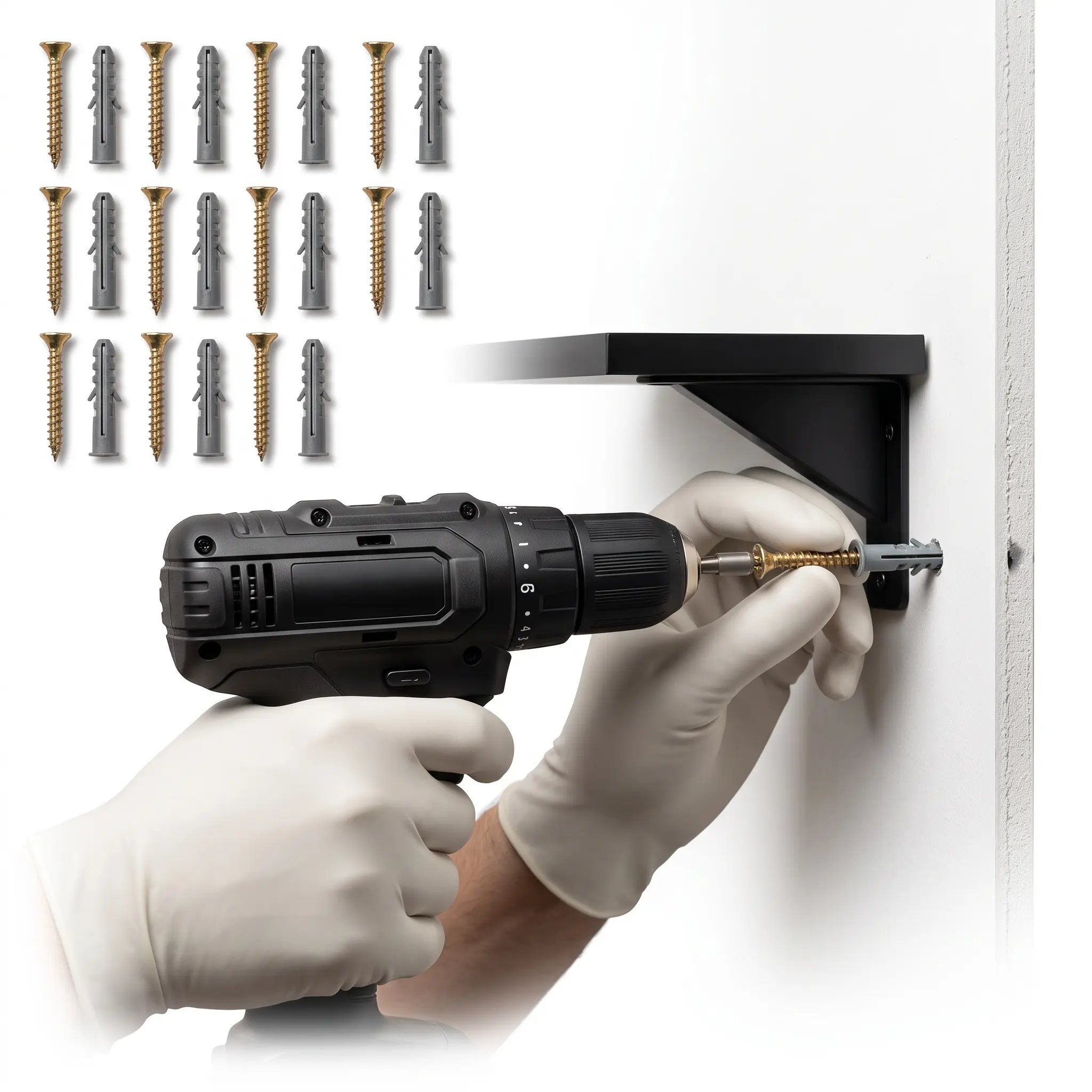 16-Set Heavy-Duty Drywall Anchors and Steel Screws Assortment Kit, Expansion Wall Plugs for Home Mounting