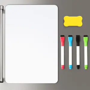 1 Pack Magnetic Dry Erase Board Sheet for Fridge, 12"x8" Erasable Refrigerator WhiteBoard w/ 4 Markers & 1 Eraser- Smooth and Flexible Small Magnet Blank Notepad for Home Kitchen Organizer and Planner