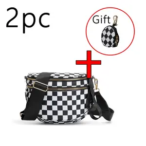 2pc Large and small waterproof shoulder bag, stylish and versatile shell bag, outdoor bag with earphones, sports bag, women's shoulder crossbody bag