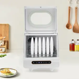 SHANGMAKEL Countertop Dishwasher 12 Spray Outlets 161F High Temperature O3 Sterilization 110V Compact for Kitchen Apartment RV Boat Home Portable