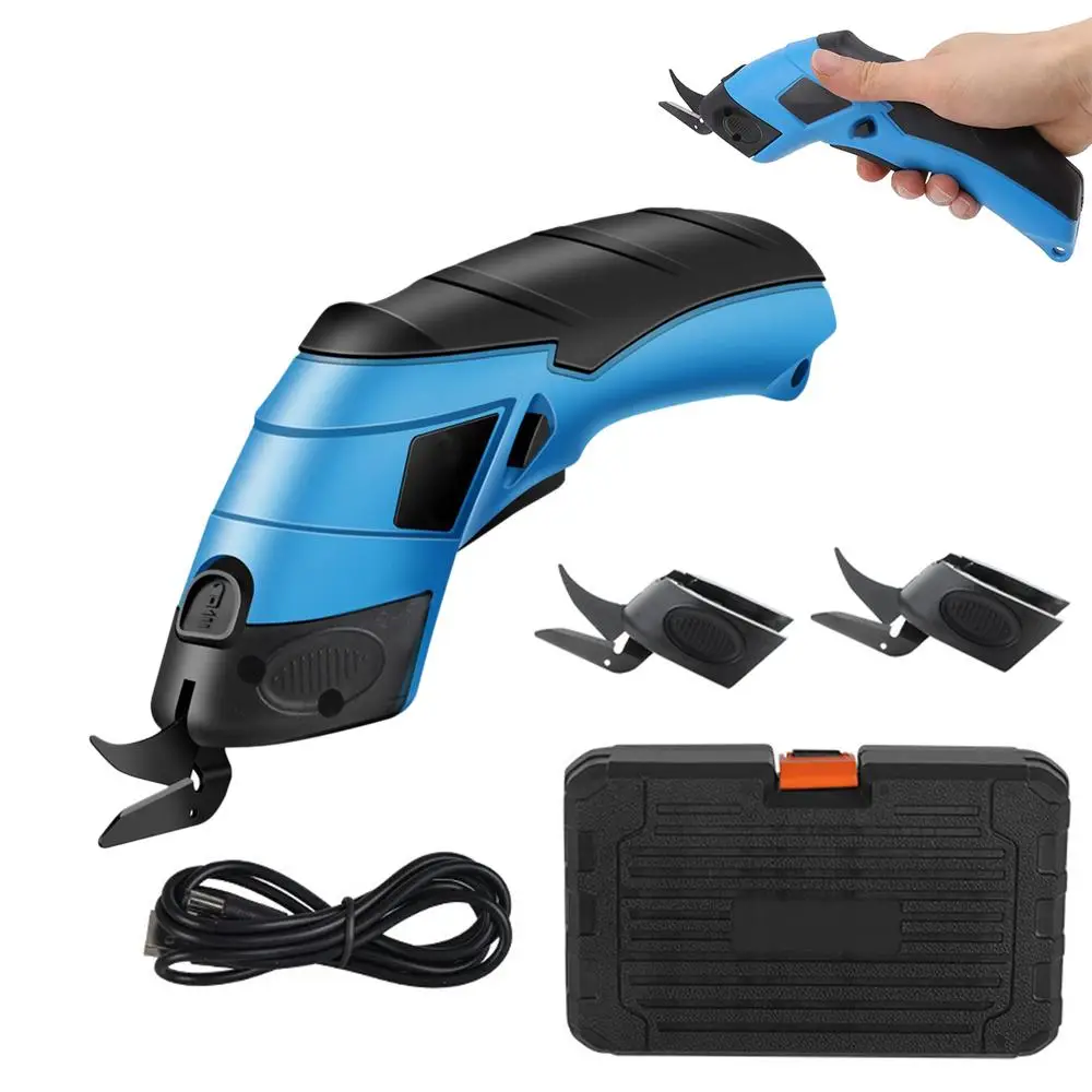 Electric Cordless Scissors, USB Rechargeable Multifunctional Scissors for Cutting Paper, Plastic, Aluminum, Hardboard, Leather, Fabric, Wood