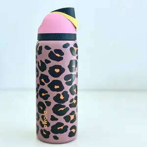 Owala 32oz Pink Leopard Insulated Bottle - Vacuum Insulated Flask, Bold Stylish Hydration Drinkware, Portable Reusable Washable Kitchenware Tumbler outdoorfun