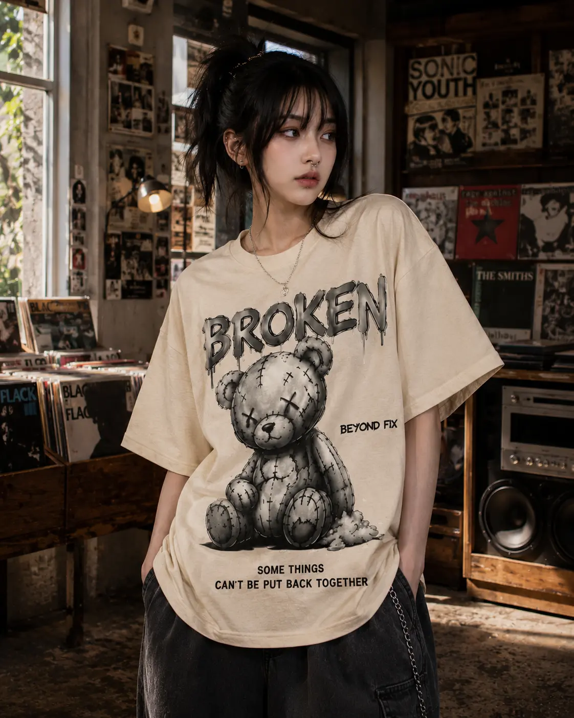 Comfort Colors Broken Teddy Bear Graphic Shirt