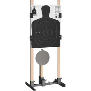 2-in-1  Target Stand Base Adjustable Width from 8" to 24" for USPSA/IPSC and IDPA Cardboard and Paper Targets Practice