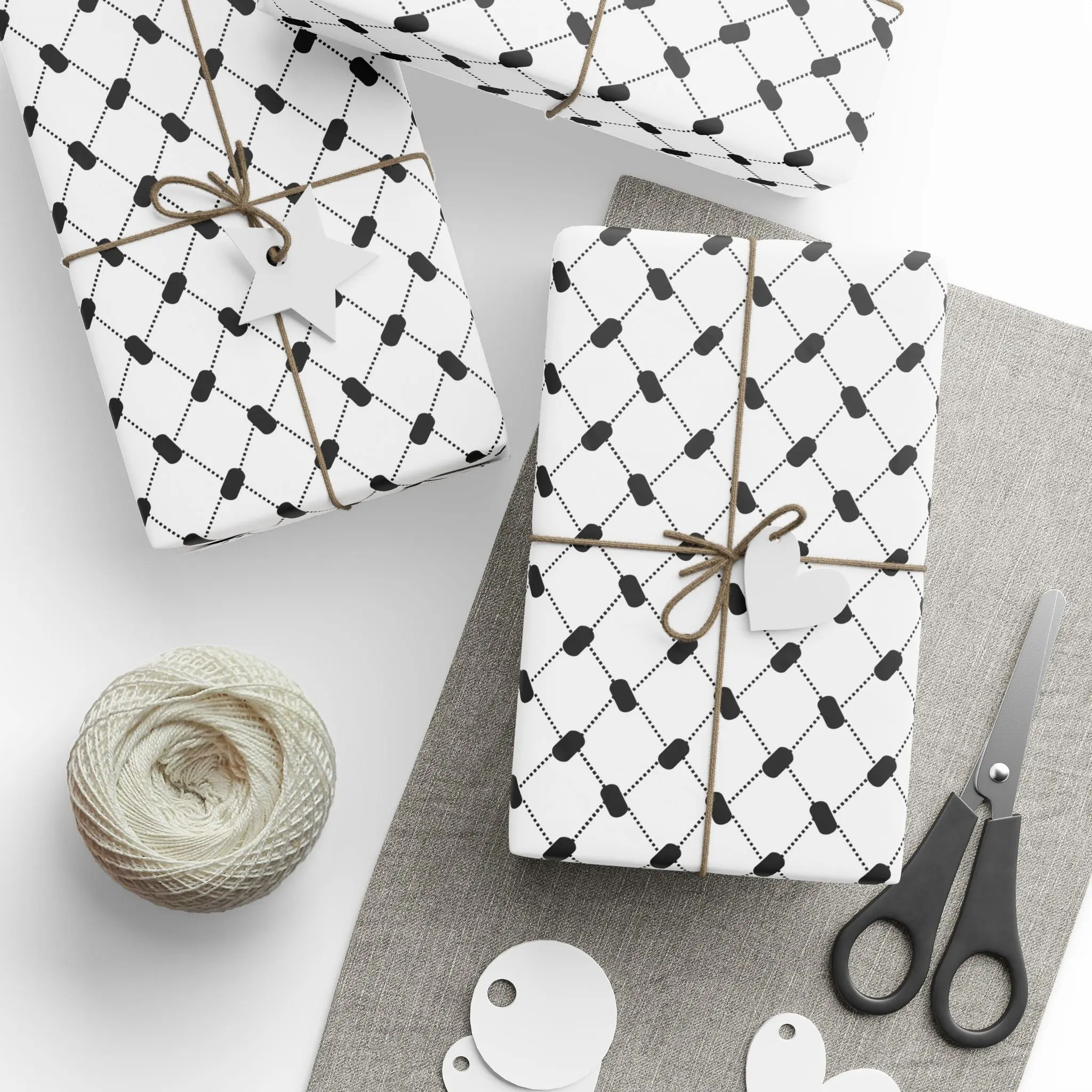 Keffiyeh Inspired Wrapping Paper | Elegant Matte Finish | Multiple Sizes