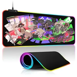 Splatoon Mouse Pad Gamer RGB Deskmat Keyboard Mat Gaming Laptops LED Mousepad Desk Protector Anime Mause Mats