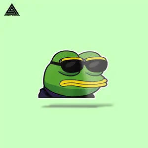 Cool Pepe Meme Sticker || vinyl sticker, water bottle sticker, tumbler, laptop decals, waterproof, pepe, meme, Frog