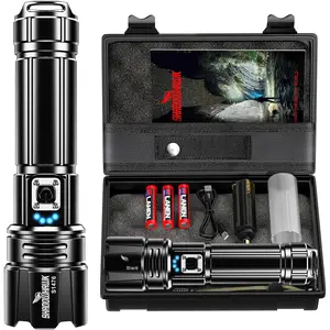 Flashlight 10000 High Lumens Rechargeable - 30W Super Bright LED Flash Light | 5000ft Beam & 12H Long Lasting USB C High  Handheld  Flashlight for , Camping, Hiking,