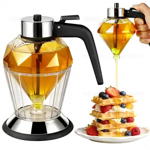 Bee Decorative Glass Honey Jar | No-Drip Syrup & Honey Dispenser 8oz