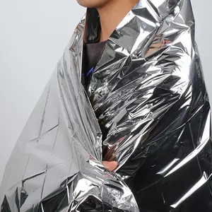 Double Sided Silver Insulation Blanket, 1 Count Portable Emergency Equipment, Earthquake Emergency Blanket, Outdoor Camping & Hiking Equipment, Outdoor Survival Supplies