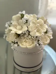 Handmade Floral Candle bouquet -Wax Flower Arrangement