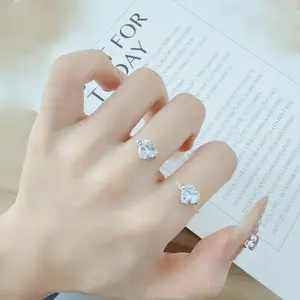 Elegant Women's Invisible Thread Zirconia Ring - Simple Classic Adjustable Circle Costume Jewelry, Everyday Outfit Accessory, Wedding Anniversary Gift, Everday