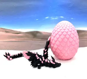 3D Articulated Dragon and Egg, Articulated Crystal Winged Dragon, 12" Fidget ADHD Dragon Decor Magical Ornaments Decoration Hanging