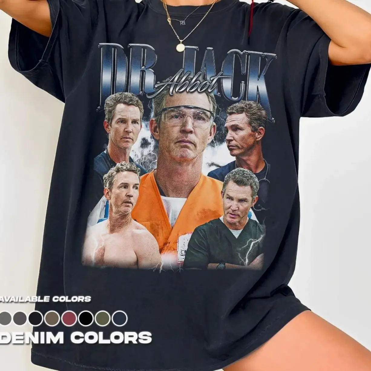 Dr Jack Abbot collage T-Shirt | Retro portrait graphic FD