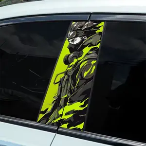 2 anime-style car decorative stickers, durable glossy vinyl material, easy to paste B-pillar stickers, Decal for cars, suitable for cars, trucks, SUVs, art stickers, weatherproof stickers, Car Decals