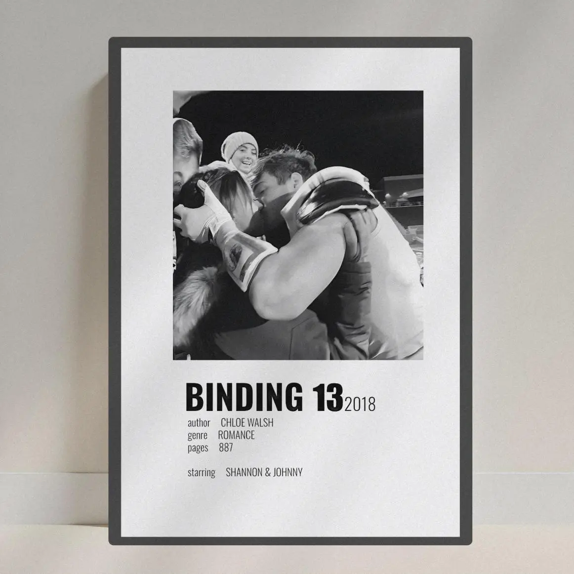 Binding 13 Johnny and Shannon Poster: Boys of Tommen Series Minimal Printable Poster, Joey Lynch, Biggs Claire | Booktok Lover