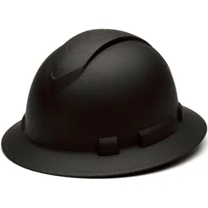Ridgeline Full Brim Hard Hat 4-Point Ratchet, Matte Black Graphite, Lightweight ABS Safety Hard Hat for Construction, Industrial, Electrical Work