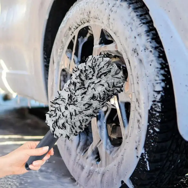 Car tire brush, long-handled car tire cleaning brush, beauty car cleaning tool, used for car cleaning and maintenance, professional cleaning tool, car interior supplies, Car Wheel Brush
