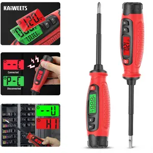 KAIWEETS Voltage Tester with Screwdriver, NCV Function, AC 3V-500V With LCD Alert Display, Live Wire Test, Wire Breakpoint Finder, Audible Alarm, Portable Electrical CircuitDetector Tool for Home & Pro Use, For DIY enthusiasts