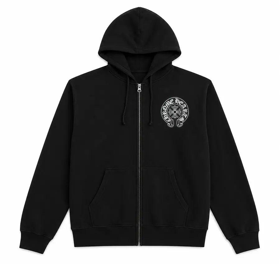 Chrome Hearts Horseshoe Floral Cross Zip Hoodie Chrome Hearts Horseshoe Floral Cross Zip Hoodie