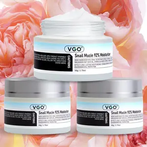 VGO Snail Mucin 92 Essence Moisturizer 150g Baba De Caracol Restorative Hydration B3 Cream for All Skin Types Alcohol Free Serum - Skincare Facial Radiance fluid anti  wrinkle  daily face glassy skin  glow bundle