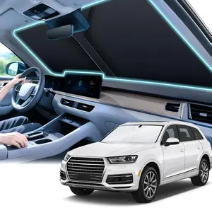 BLACK FRIDAY DEALS - 300T Universal Car Windshield Sun Shade, Foldable Reflective for Windshield & Window Shades with Overlapping Design, Car Interior Accessories (55" L x 26.7" W)