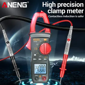 ANENG ST181 clamp meter, combined with a non-contact voltage tester, is a portable pen-style tester capable of measuring AC current, AC/DC voltage, capacitance, resistance, diodes, continuity and frequency, and features a backlight.