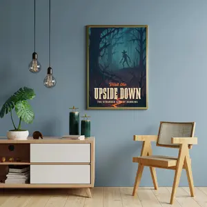 [Sale off up to 50%]-[FREE-SHIP] Stranger Things Poster - Upside Down Vintage Retro Travel Print