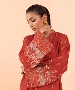 SAPPHIRE PRINTED SILK SHIRT - RED