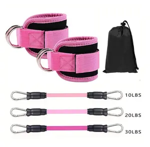 Ankle Resistance Bands with Cuffs, Glutes Workout Equipment,Ankle Bands, Butt Exercise for Women Legs and Glutes，3 exercise bands