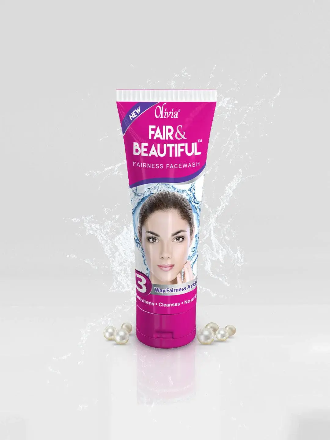 Olivia Fair & Beautiful Face Wash | Brightening Cleanser | 3-Way Fairness Action | Whitens + Cleanses + Nourishes | Daily Glow | 100ml