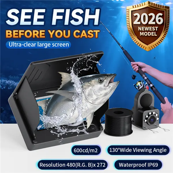 2026 Upgraded High-Definition Underwater Fishing Camera - 4.3-inch Display, 15m/49.2ft Cable, Infrared Night Vision, Suitable for Ice & Lake Fishing, Ideal Gift for Anglers