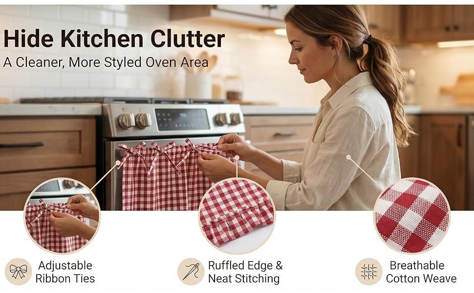 Handmade Oven Skirts, Kitchen Oven Curtain Tie Top, OvenS Skirt Curtain for Door, Heat-Resistant Appliance Curtain for OvenS, Dishwasher & Washing Machine, Hide Clutter Cabinet Cover Handmade Oven Skirts, Kitchen Oven Curtain Tie Top, OvenS Skirt Curtain for Door, Heat-Resistant Appliance Curtain for OvenS, Dishwasher & Washing Machine, Hide Clutter Cabinet Cover