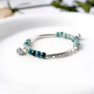 Lucky Pottery Bracelet, Porcelain Bracelet Gift, Handmade Bracelet for Yoga And Meditation, Exotic, Ethnic, And Mysterious Colorful Accessories, Birthday Gift