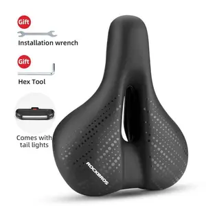 ROCKBROS Comfort Gel Bike Seat Breathable Waterproof Saddle Cruiser/Mountain/Fat Bikes