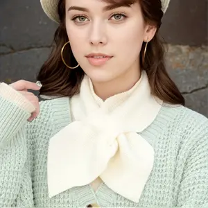 Winter Solid Color Versatile Scarf Cross Neck Fake Collar Triangle Scarf