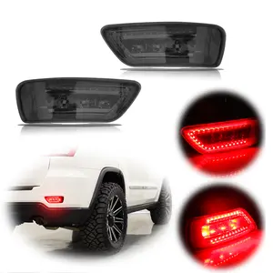 2pcs Smoked Lens Rear Bumper Tail Brake Lights For Jeep Grand Cherokee WK2 Compass Dodge Journey 2011-2020, Replace OEM 57010720AB 57010721AB