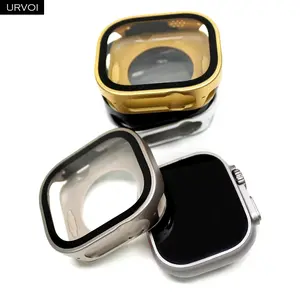 URVOI Full cover for Apple Watch Ultra 3 2 1 Series 10 9 8 7 6 SE Aluminium alloy bumper Protective Case tempered glass screen protector for iWatch Waterproof Protector Protection Smartwatch Accessories Wearable Accessory